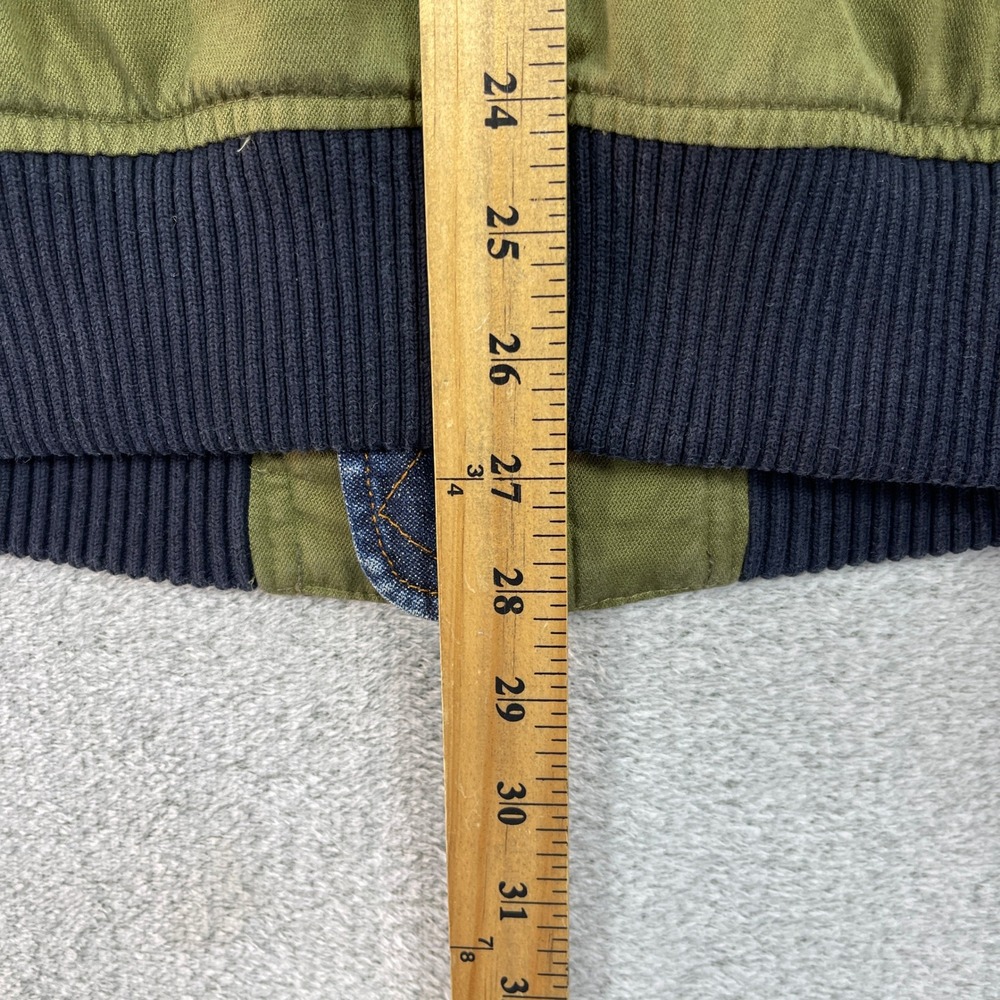 Iceberg Jacket Men XL Green Bomber Mixed Media Quilted Denim - Picture 8 of 11